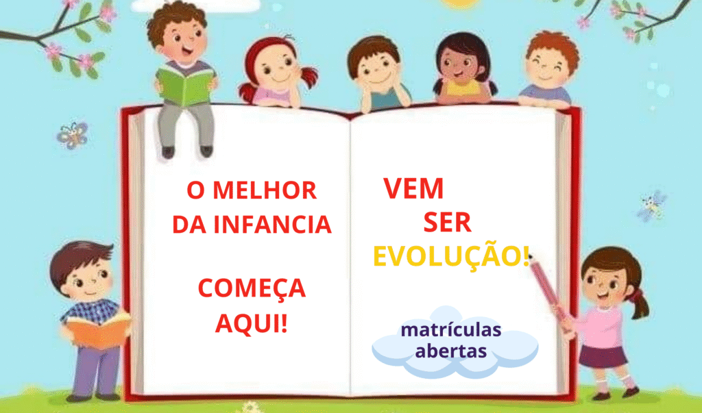 banner do educação infantil na página home, evolução colégio e curso, escola particular em Parnamirim/RN